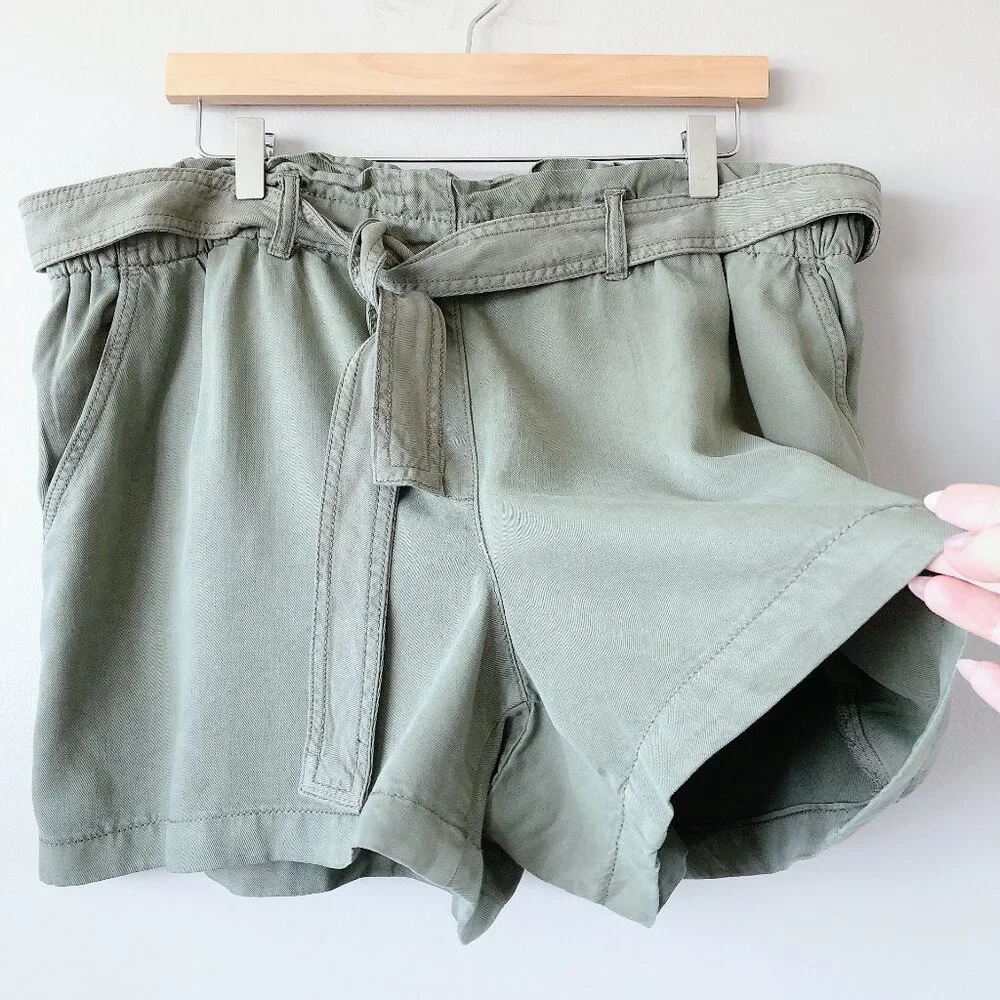 RW&Co Denim Shorts With Removable Sash XXL green shorts cargo olive green - Picture 5 of 15